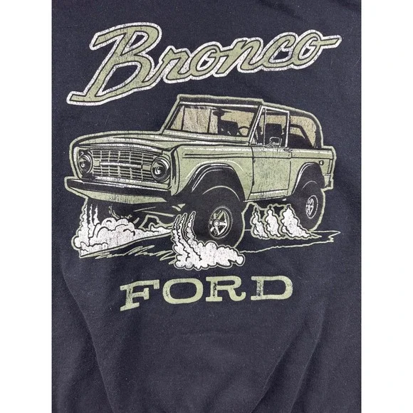 Ford Bronco Sweatshirt Men M Black Car Graphic Logo Print Crewneck Long Sleeve - Picture 5 of 8